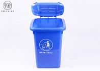 Blau und färben Sie die 50 Liter-Plastikmülleimer mit fahrbaren der Wiederverwertung des Transportwagen-vier gelb