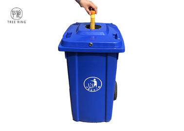 Besonders angefertigt, des Locakable-Abfall Wheelie-Behälter-240l mit den Flaschen-Deckeln aufbereitend Blau zugeschlossen