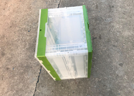 Grüne 600*400*360mm Klappbare Klappbare Kunststoffkiste, die für die Lagerung gestapelt werden kann