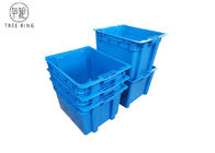Quadratische Fisch-Plastiktotalisator-Kästen mit Deckel-Nahrungsmittelgrad 505 * 410 * 320-Millimeter-Blau/-GRAU