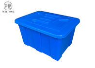 C614l-stapelbare blaue Plastikmagazine mit Deckeln/Abdeckung 670 * 490 * 390 Millimeter