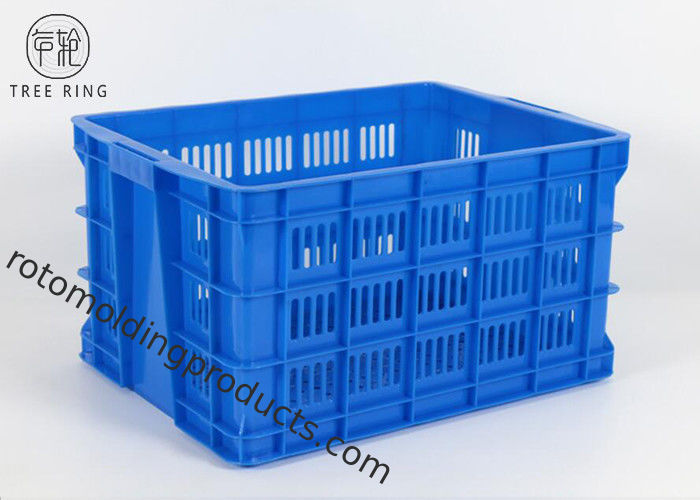C560 55 Liter-harte Beanspruchung gelüfteter perforierter Plastik, der Kisten-Behälter für Fleisch/Geflügel stapelt
